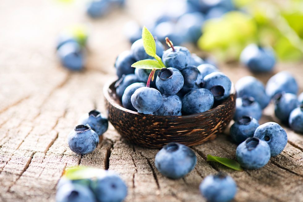 Healthy and beautiful with blueberries