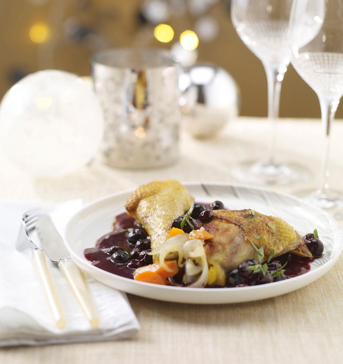 Roast in blueberry sauce