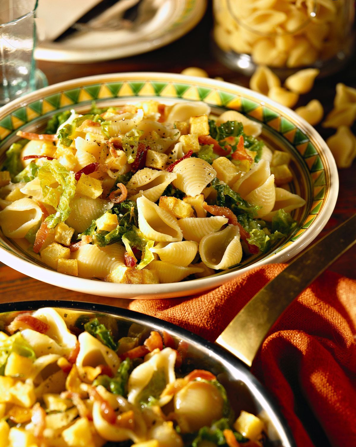 Pasta with cabbage and potatoes
