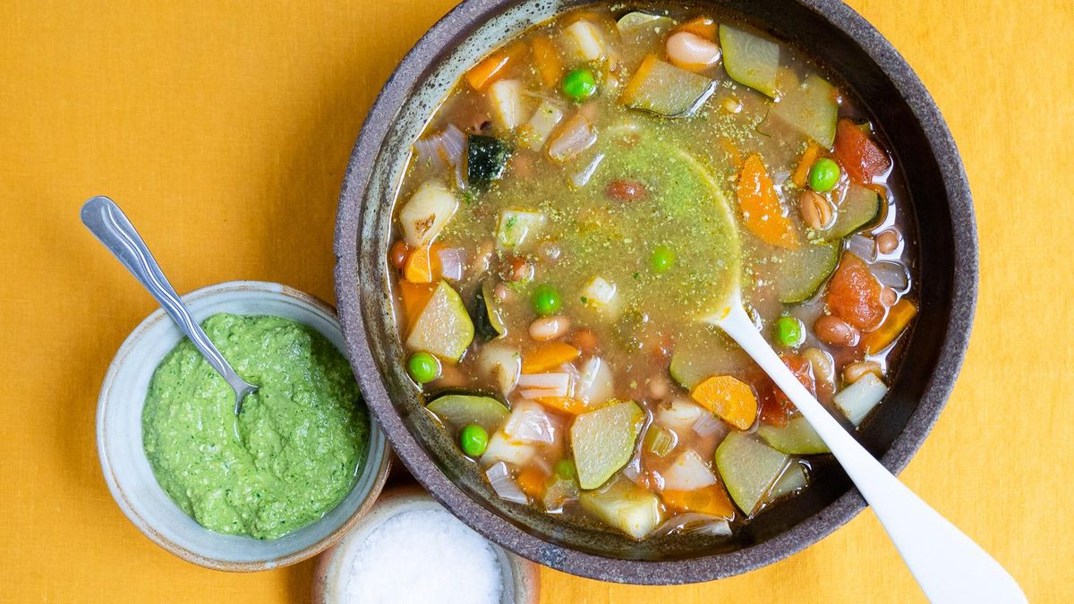 Minestrone with Pesto