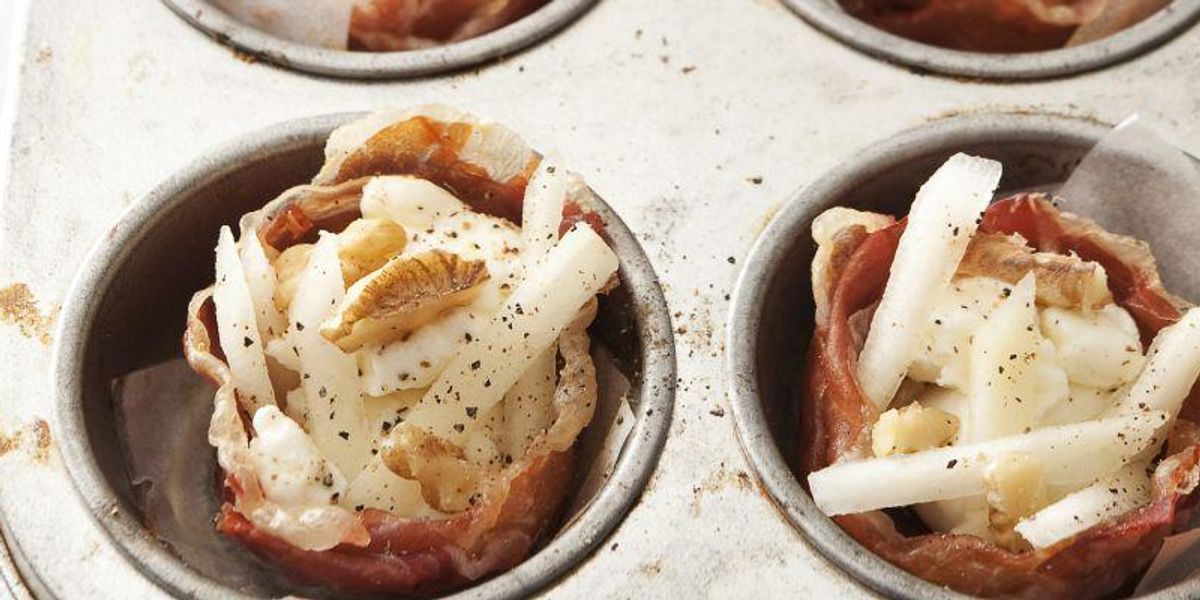 Crunchy prosciutto baskets