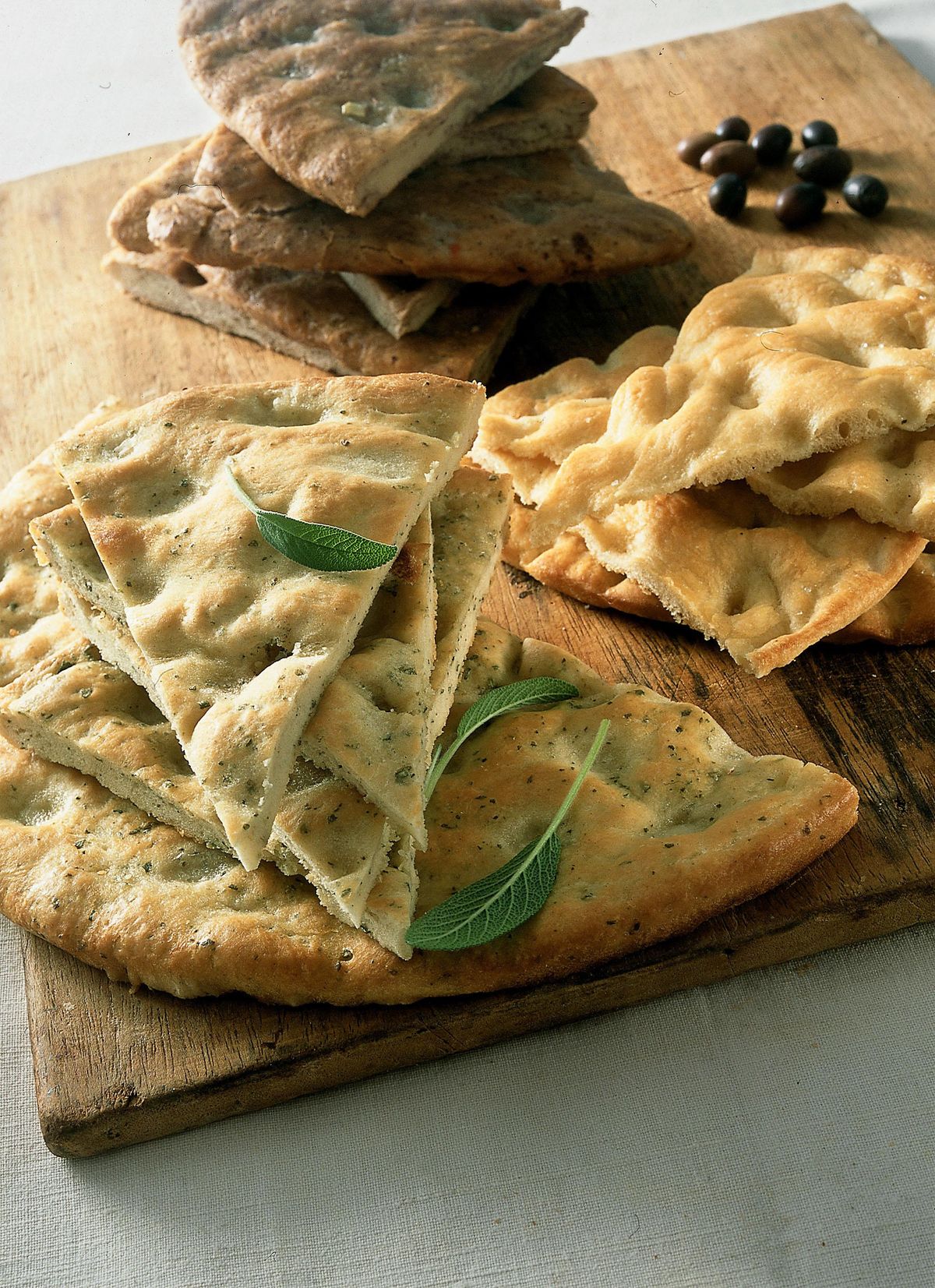 Sage-flavored focaccia