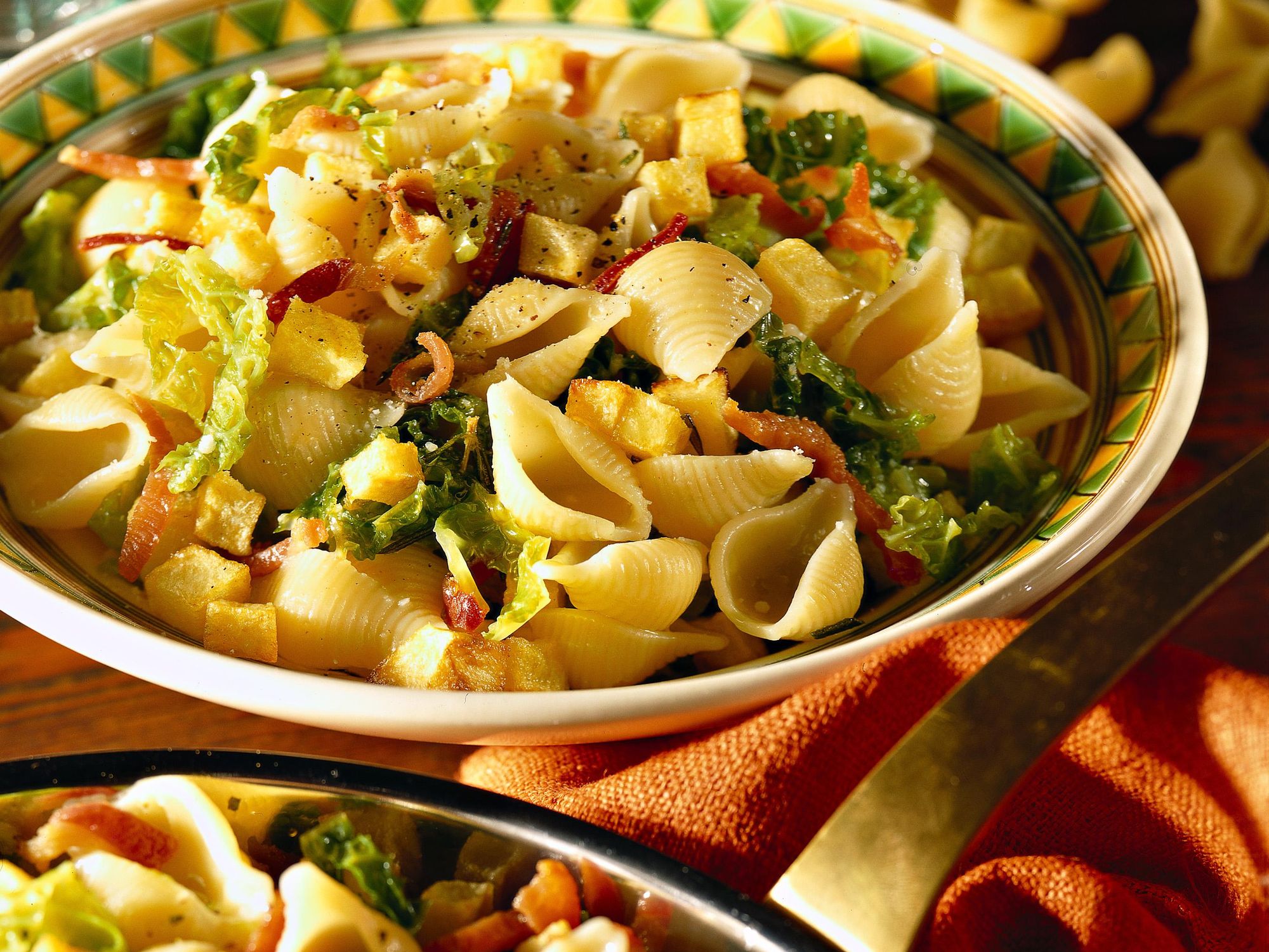 Pasta with cabbage and potatoes