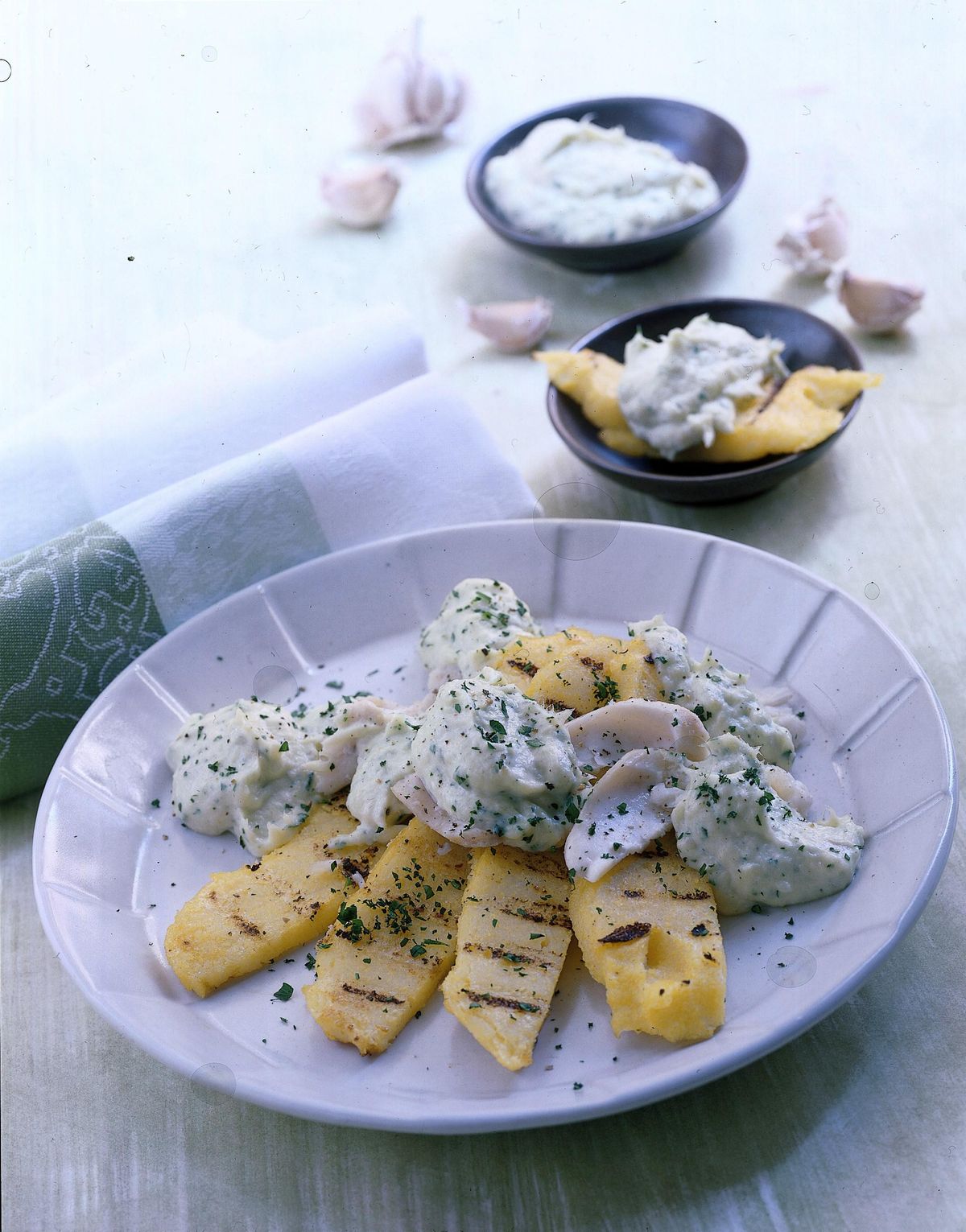 Salted cod with polenta
