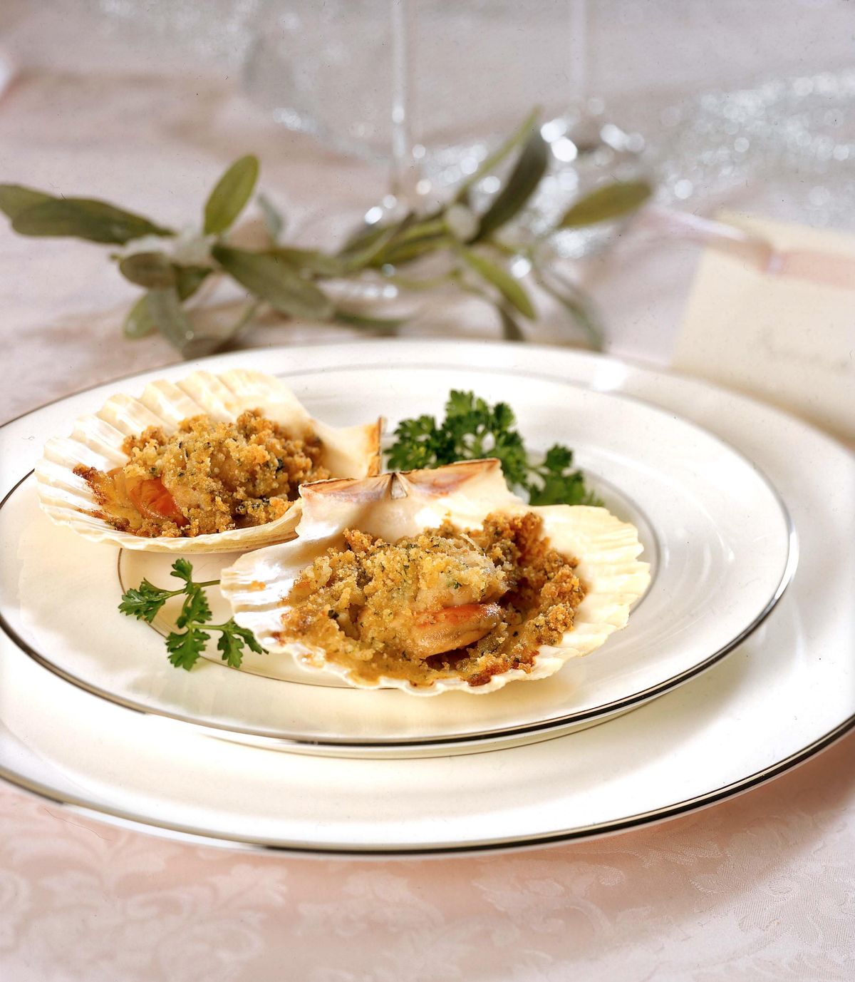 Venetian scallops au gratin