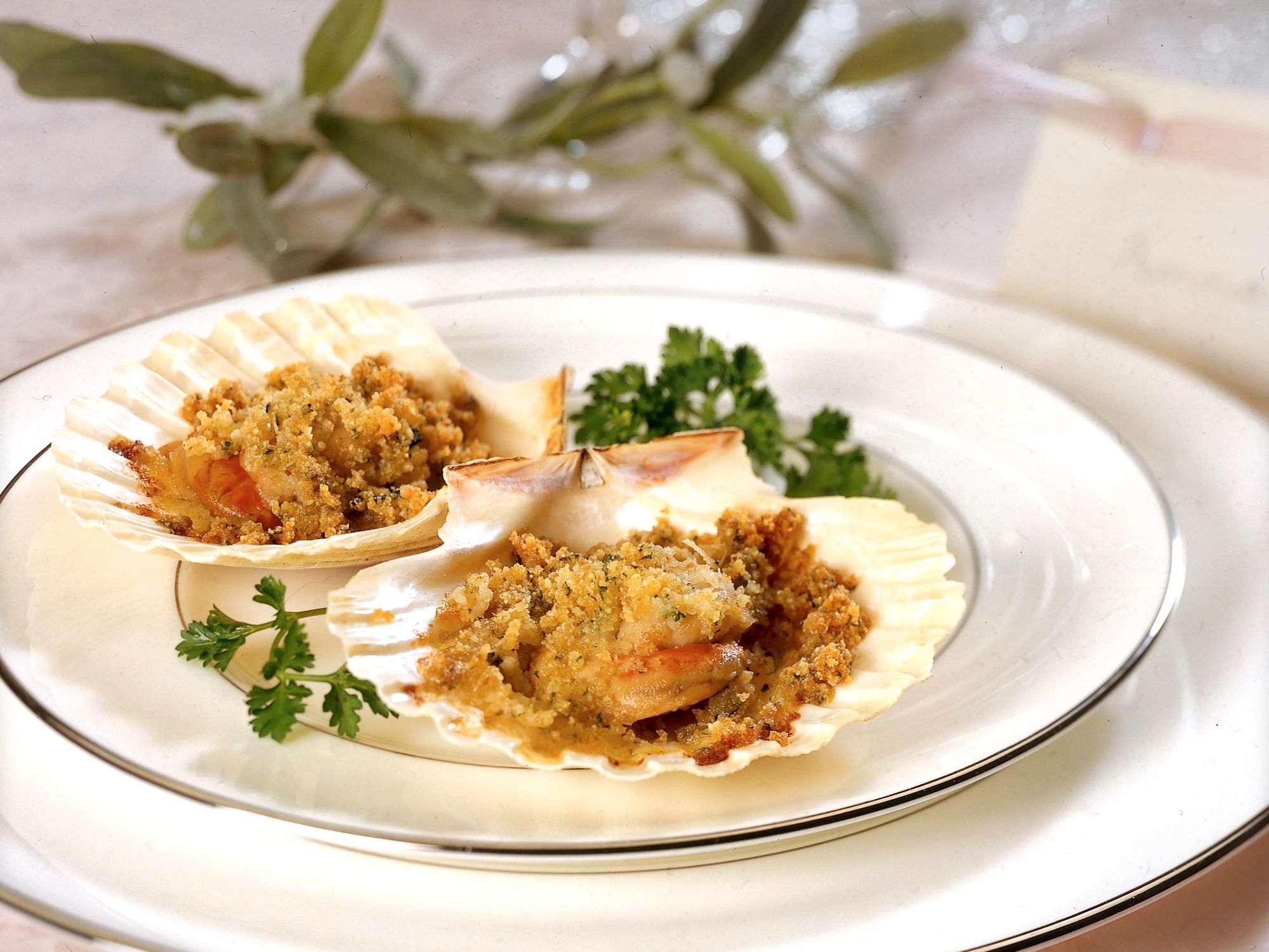 Venetian scallops au gratin