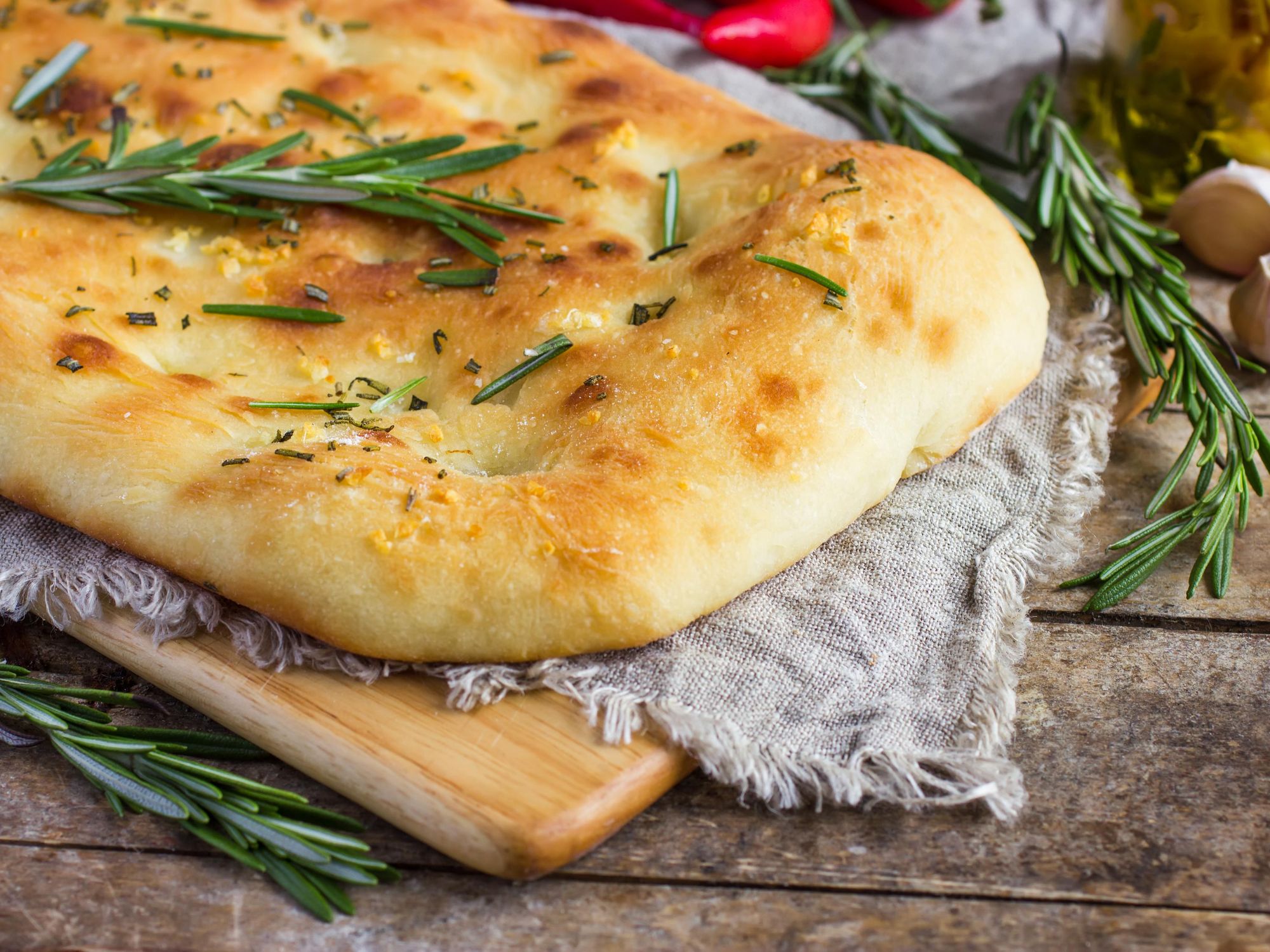 Focaccia with Rosemary or Tomatoes