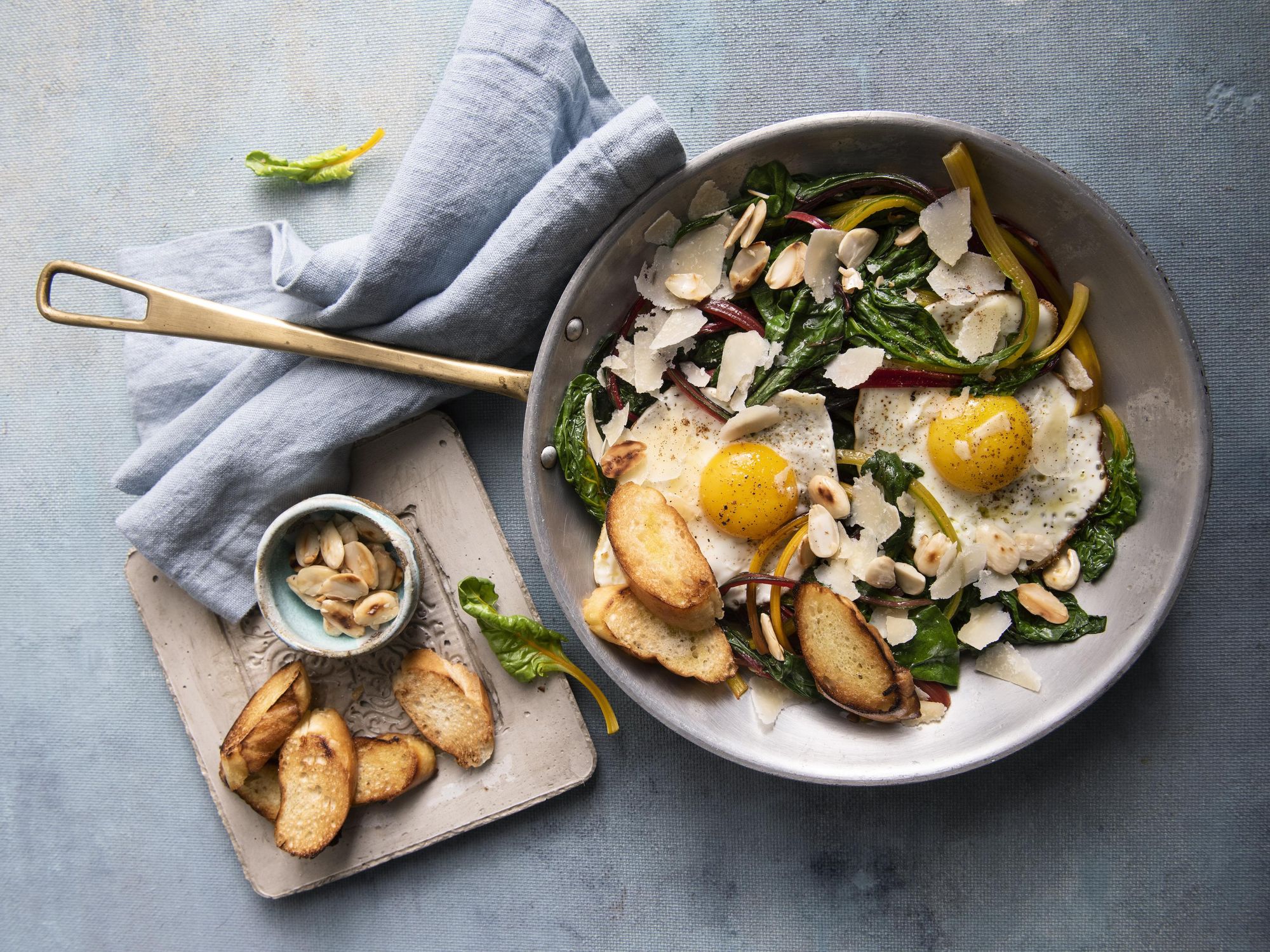 Rainbow Chard with Paprika Eggs and Almonds