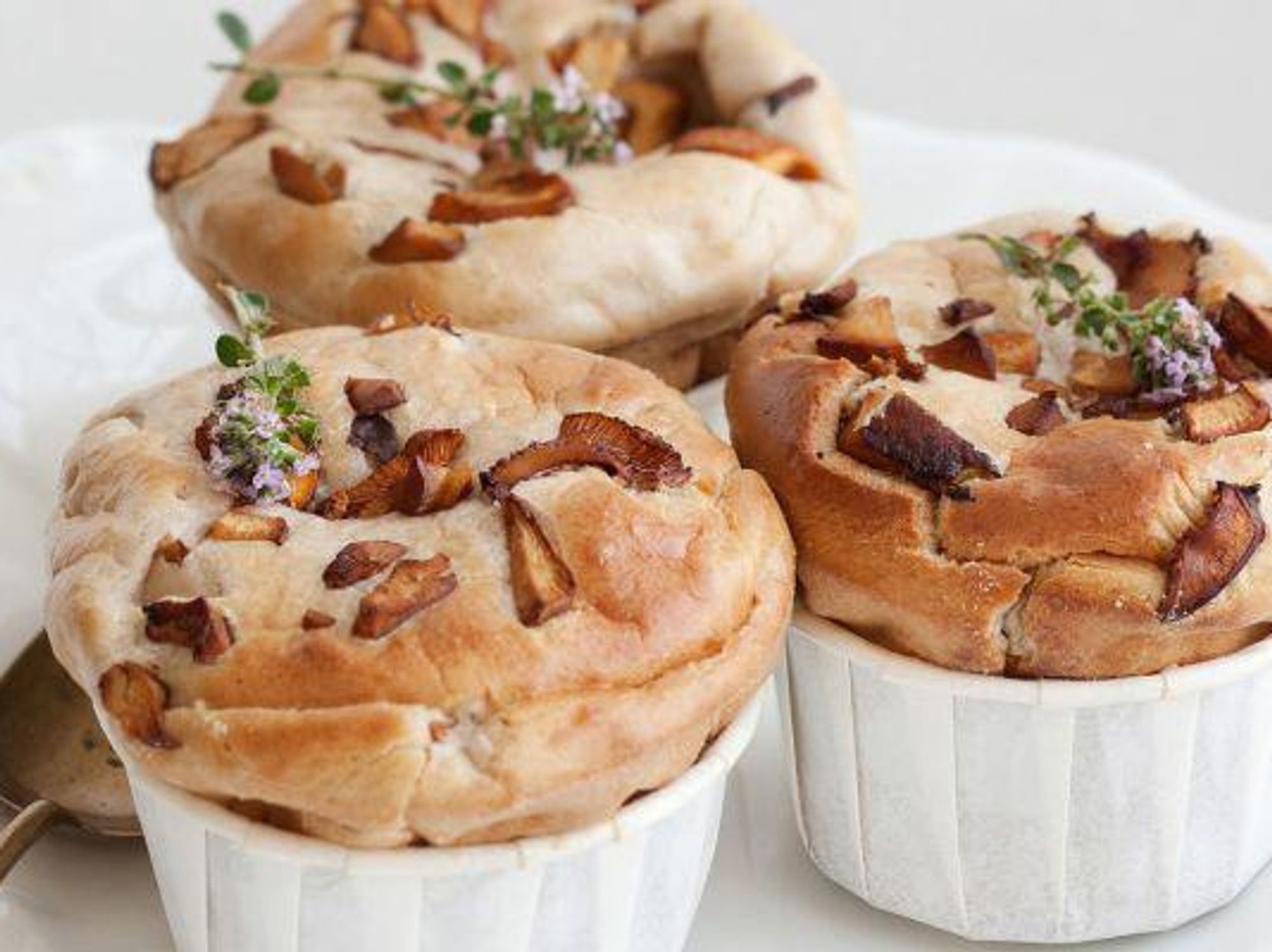 Chestnut & finferli mushroom soufflé