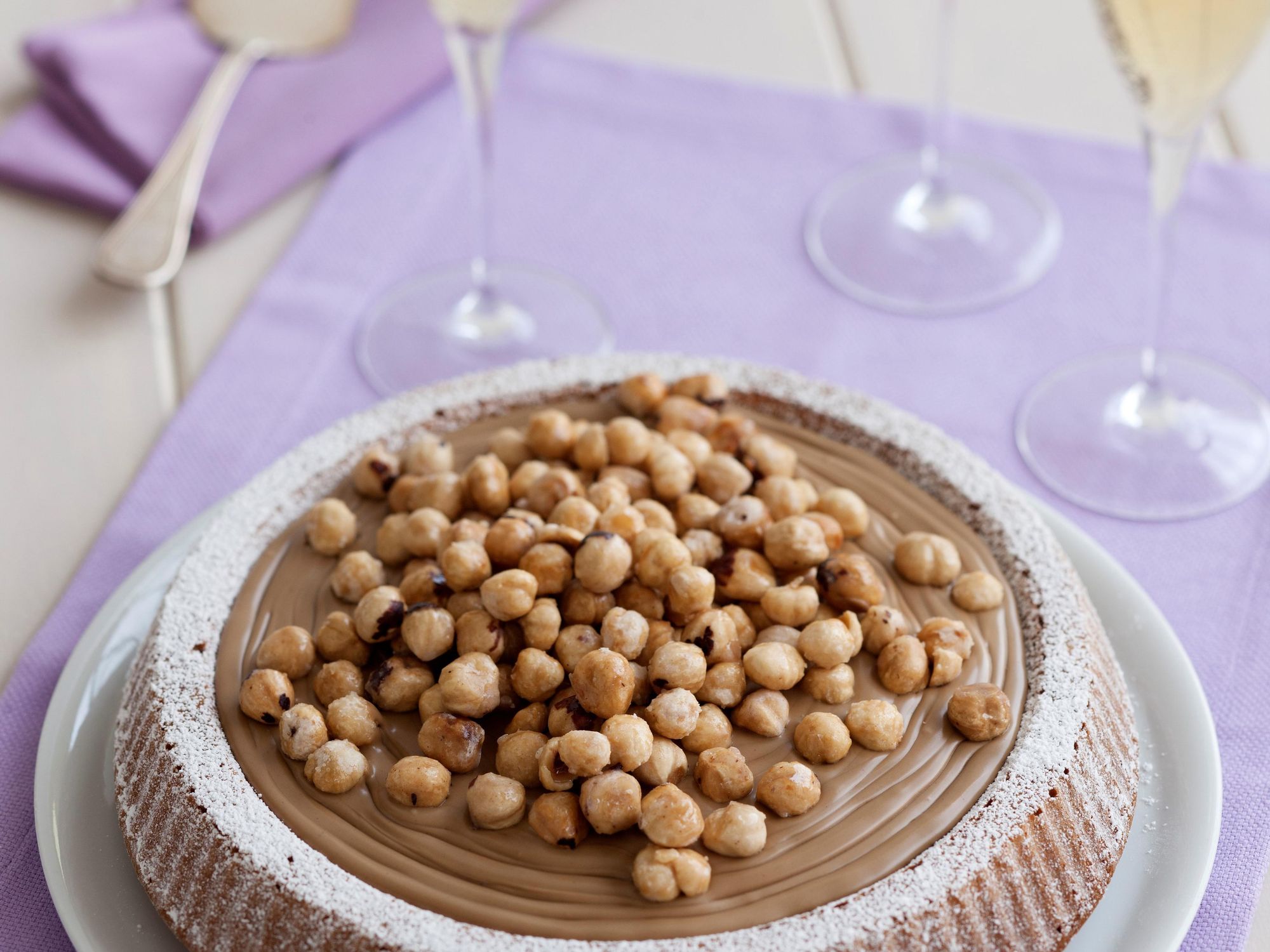 Nutella and ricotta cake