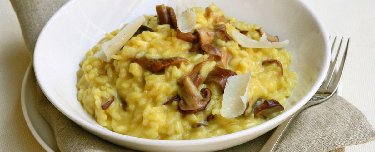 Saffron risotto with porcino mushrooms