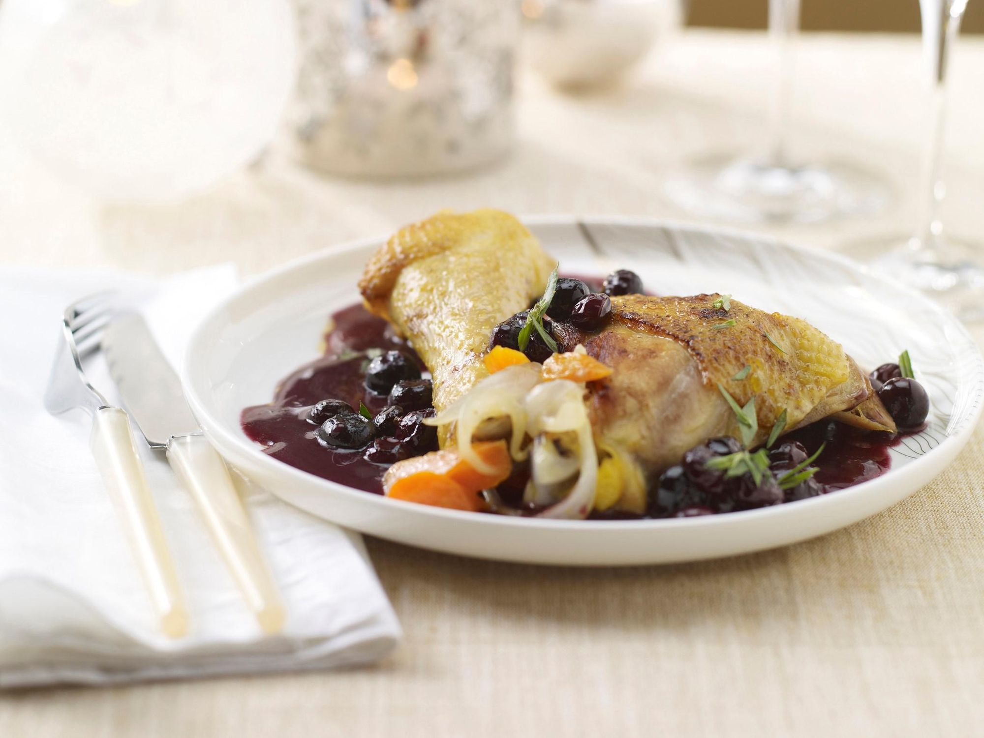 Roast in blueberry sauce