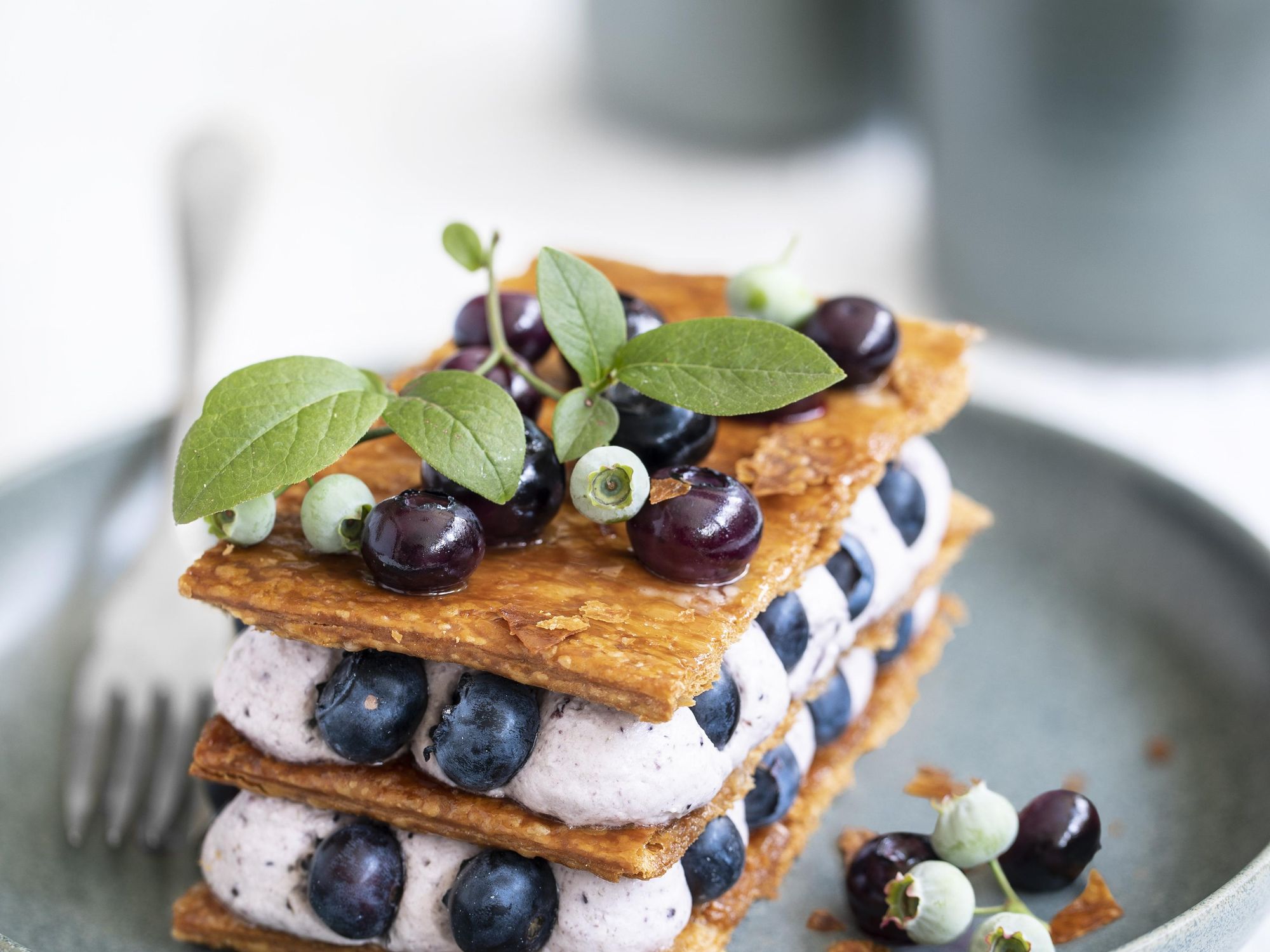 Blueberries mille-feuille