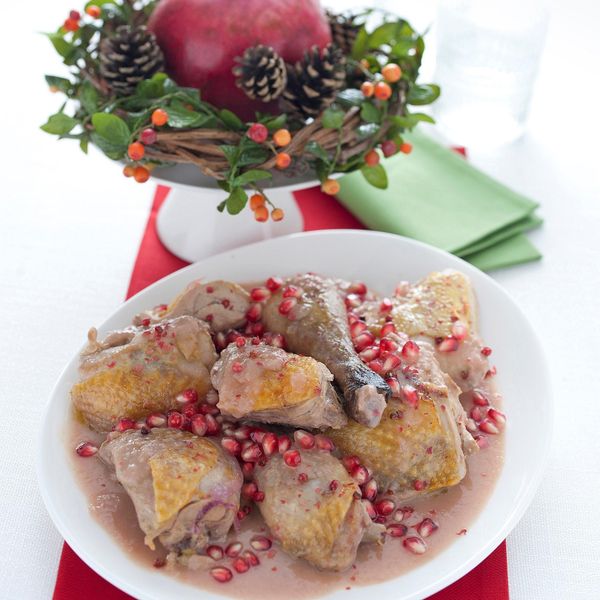 Guinea fowl with pomegranate